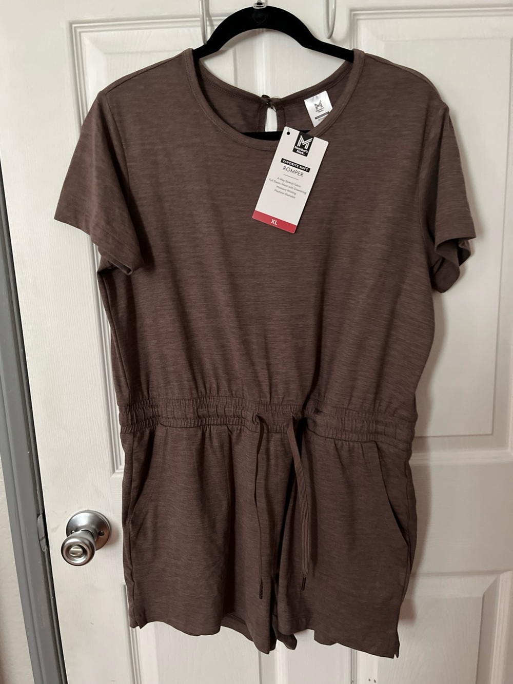 Member's Mark Women's Romper XL Favorite Soft 4-Way Stretch Brown NWT